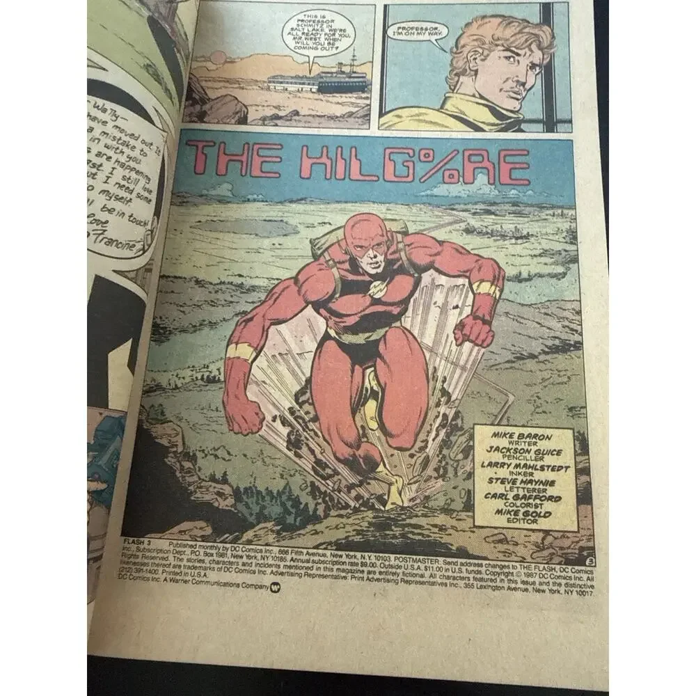 The Flash #3 1987 DC Wally West Kilg%re VF Mike Baron Guice